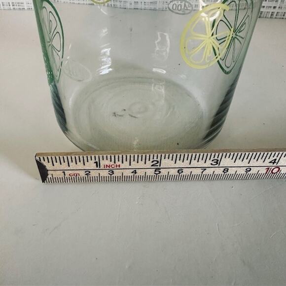 Pyrex Lemon Lime Glass Carafe Pitcher w/Lid Yellow/Green 1 Quart Vintage - Picture 11 of 11